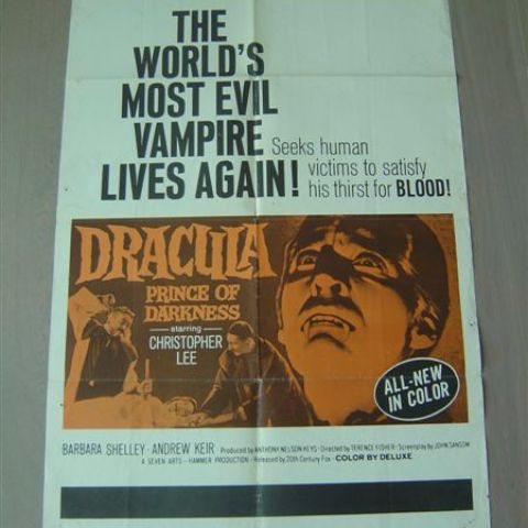 'Dracula, prince of darkness' 1966 U.S. one-sheet